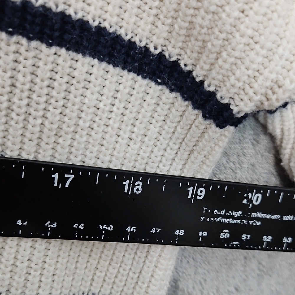 Madewell Women's Med Cream and Black Striped Sweater Crew - Picture 5 of 8